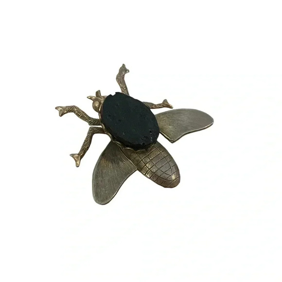 Vintage Metal Light Bronze Bumble Bee Pin Brooch - Picture 3 of 8